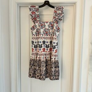 Oliphant Smocked Square neck mini dress